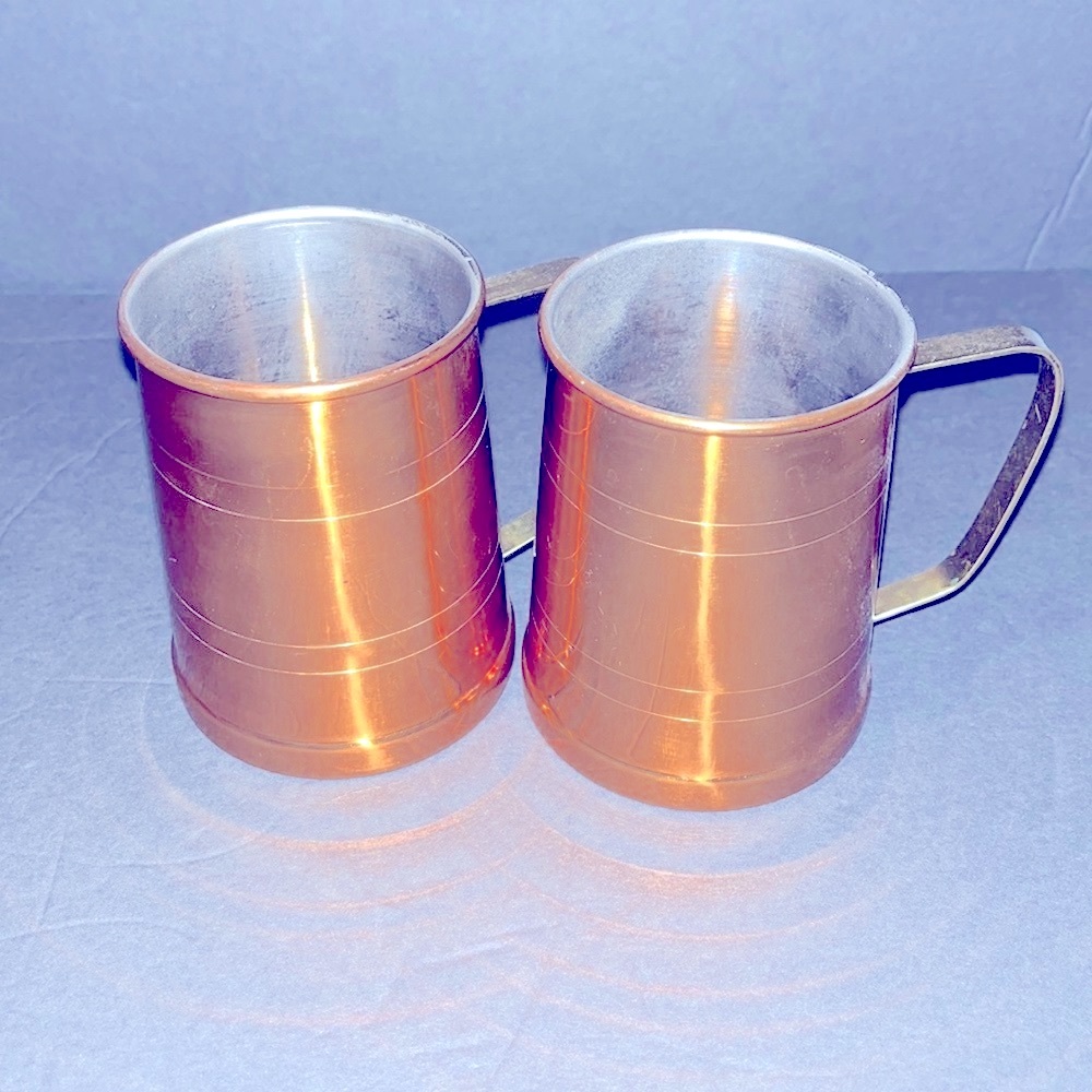 Set of 2 copper mugs